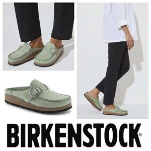 NEW Birkenstock Buckley Clogs Leather Narrow in Matcha For Women 0126 6S3